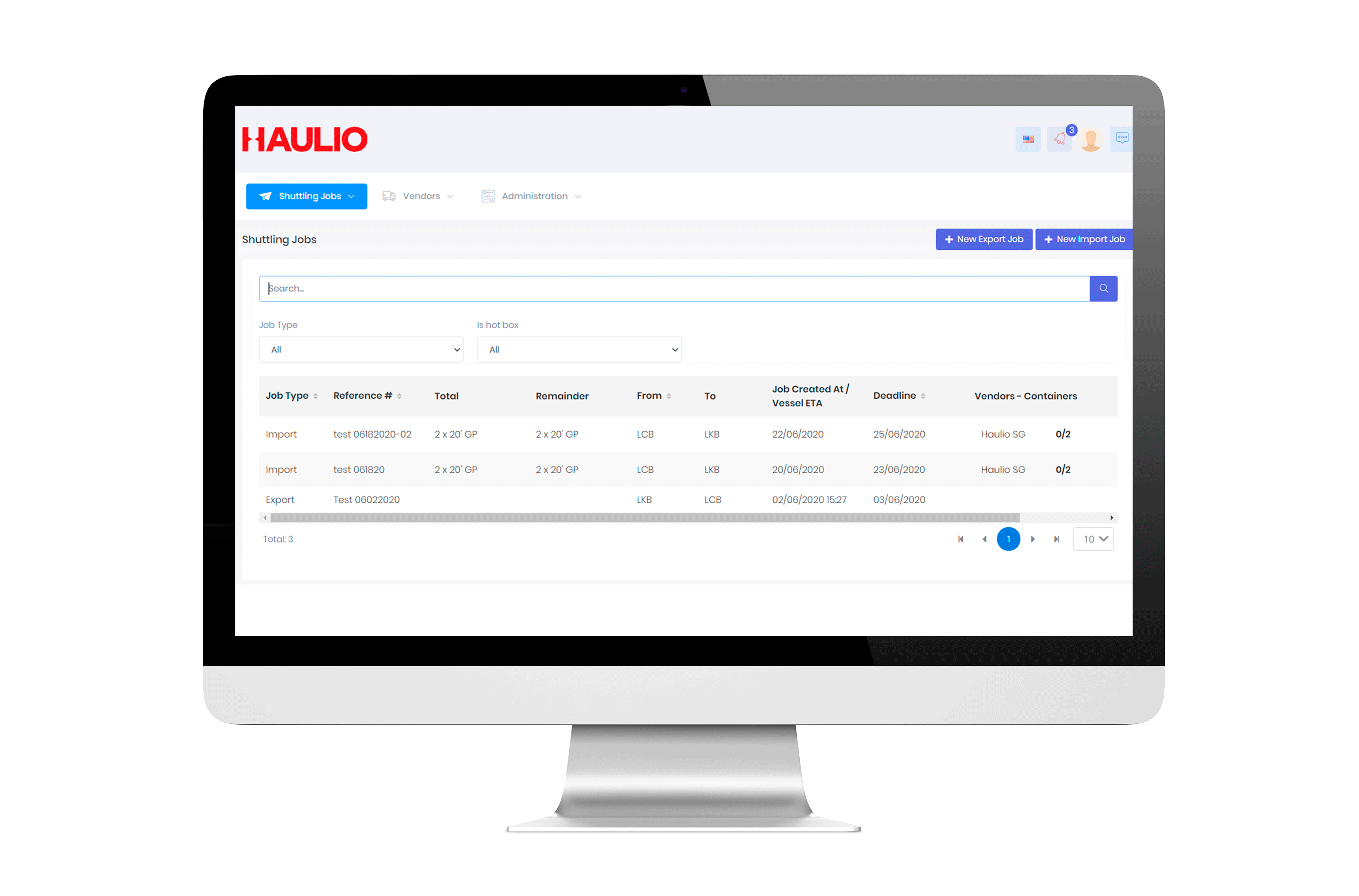 Haulio TH Vendor Management System
